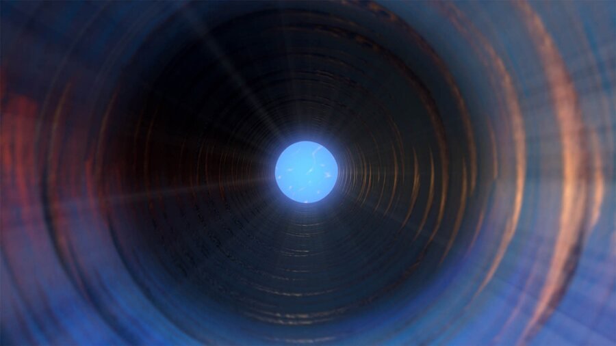 Downhole camera view, full illumination