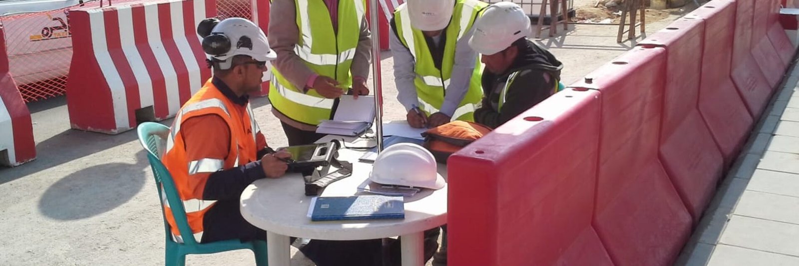 Saq Al-Ard team on a project site