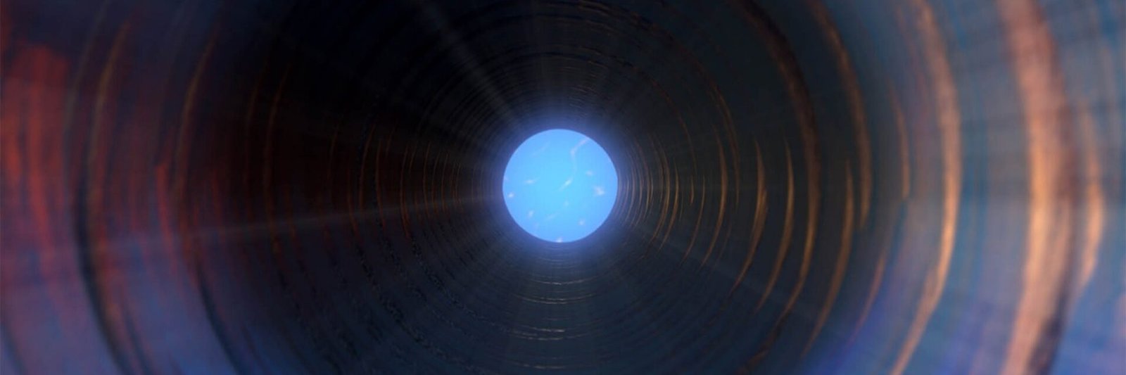 Borehole camera inspection view